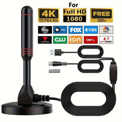 Antena de TV Digital Interna e Externa Onda Terrestre Montada em Veículo Antena DTMB Antena de TV Dvb-t2 Com Amplificador
