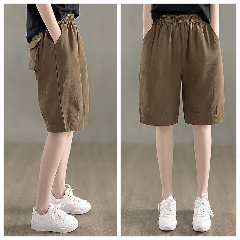 High-Waist Loose Fit Multi-Pocket Wide-Leg Shorts