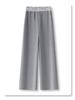 Gray Lace-Trimmed High-Waist Straight Leg Sweatpants for Women - Spring 2025 Collection