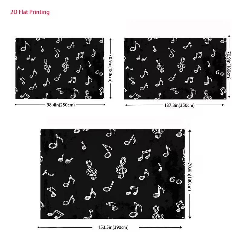 Chalk Drawn Music Notes Backdrop Blackboard Treble Clef Studio Background