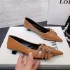 European and American style pointed head shallow mouth buckle thin belt kitten heel single shoes women's autumn 2025 shallow mouth low heel women's sh