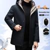 Men's Fashionable Hooded Winter Jacket with Detachable Liner - 90% Duck Down, Cold-Resistant, Ideal for Middle-Aged