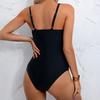 Summer Monokini Sexy One Piece Swimsuit Solid Color Deep V Neck Backless Slim Fit