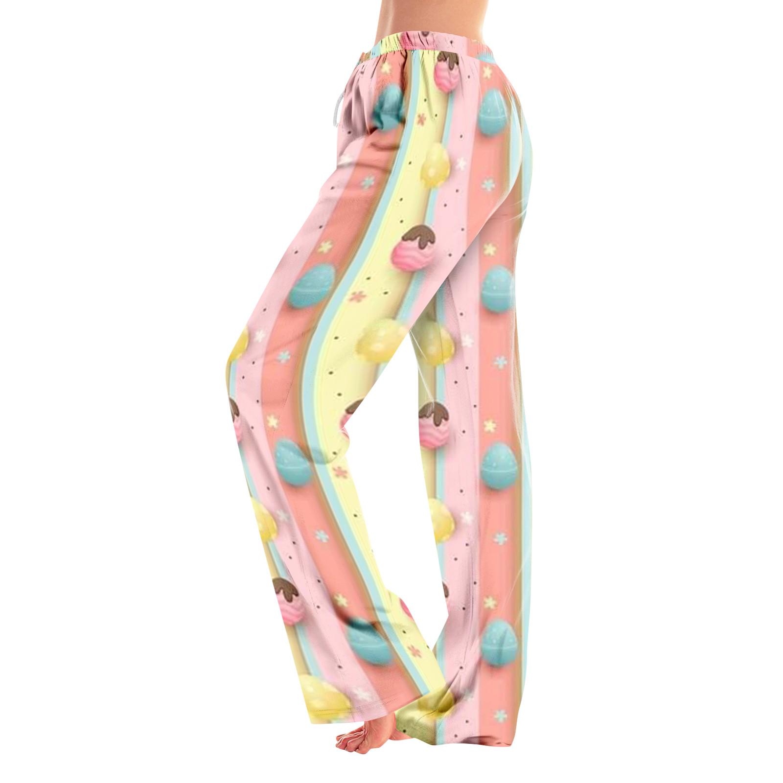 

Женские пижамные штаны, одежда для сна, повседневные брюки с эластичной резинкой на талии, удобные прямые свободные брюки для йоги XXXL розовый