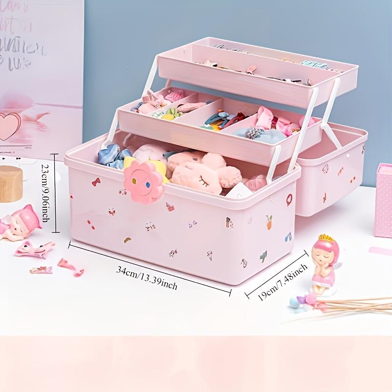 Multi Layer Accessory Storage Box with Lid - Perfect for Storing Hairbands, Jewelry, and More Home Organizer