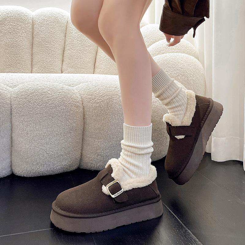 Women's thick-soled winter lightweight warm winter cold padded snow boots non-slip wear-resistant casual sneakers cotton boots fur shoes