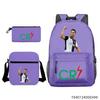 Luo Qixing Three-Piece Schoolbag, Male And Female Students Leisure Bag, Printed Large-Capacity Outdoor Backpack