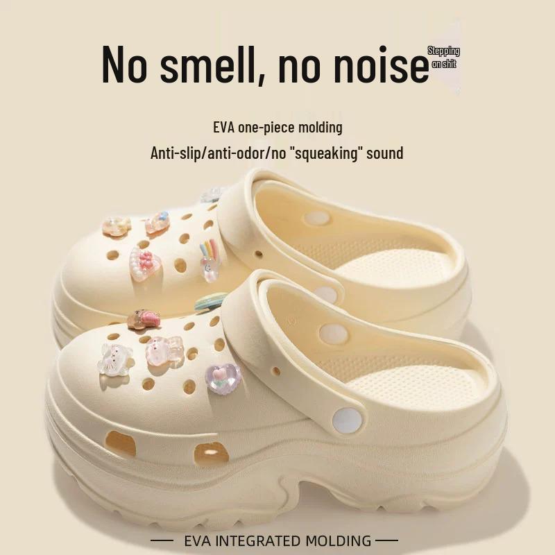 Niedliche Damen-Strandsandalen mit geschlossener Zehe, Absatz, rutschfester Sohle und dicker Sohle