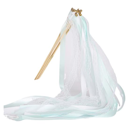 Fairy Wands Great Eco-friendly 8 Styles Wishes Wands Colorful Long Ribbon Fairy Stick Wands with Bells Streamer Sticks Birthday Gift