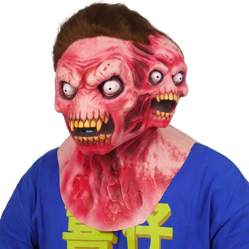 Halloween Horror Alien Double-Headed Mask Headgear Best-selling Screaming Zombie Devil Mask Screamer Mask