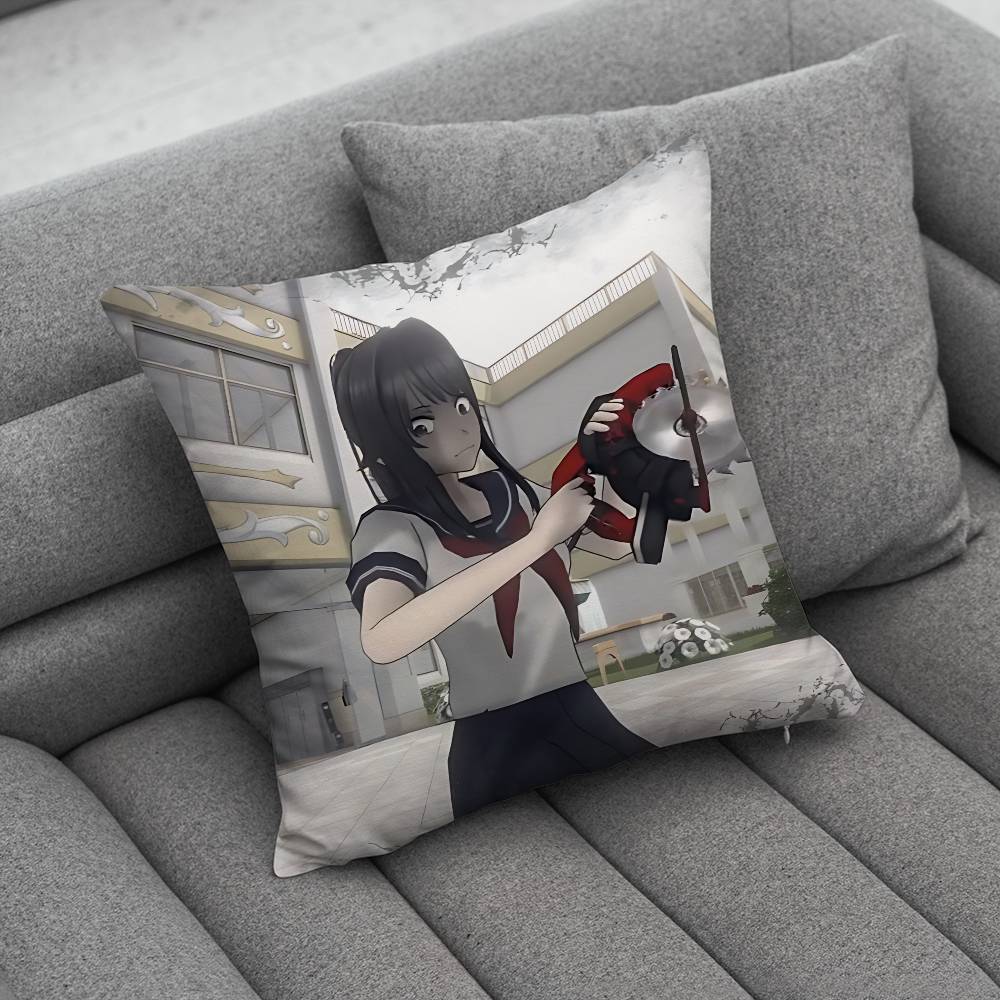 Yandere SSimulator Ayano Aishi Custom Pillow Case Sofa Living Room Bedroom Headboard Backrest Cushion Square Cushion Nap Time