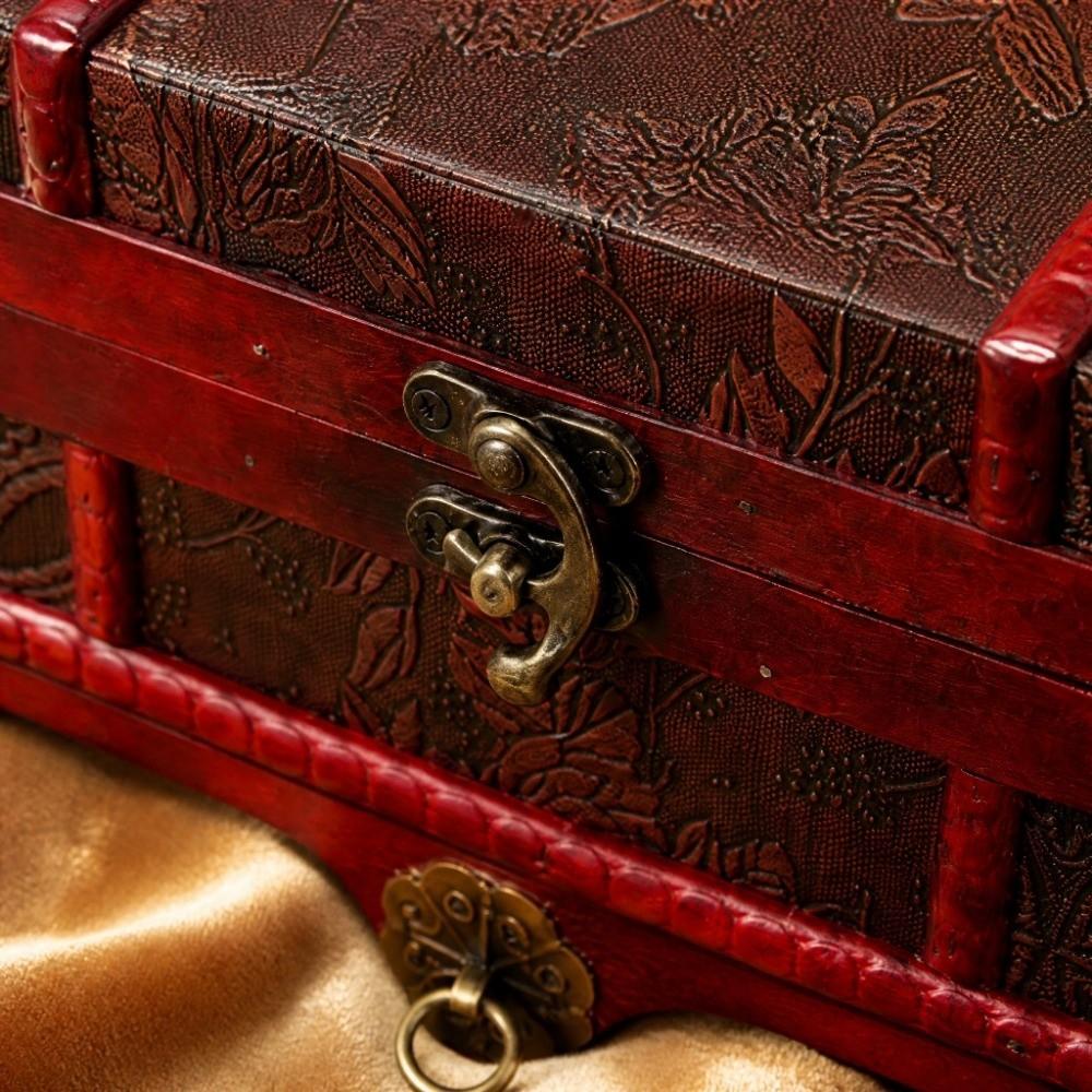 Divided Compartment Wooden Jewelry Box Built in Mirror Drawer Jewelry Box Desktop Organization