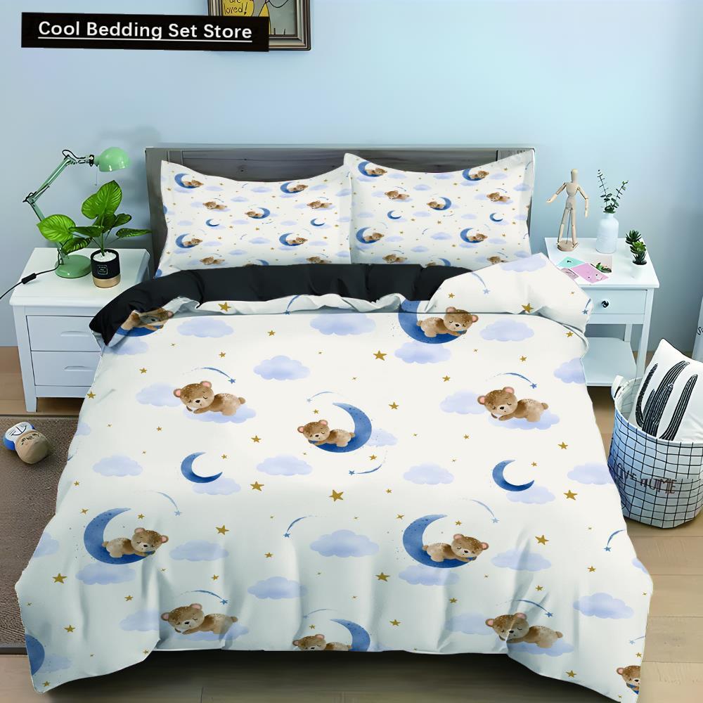 Comforter Cartoon Animal King Queen Elephant Tiger Lion Rhinoceros Bedding Set Wildlife Polyester Comforter