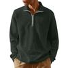 Men's Short Zip Pullover Turtleneck Long Sleeve Top
