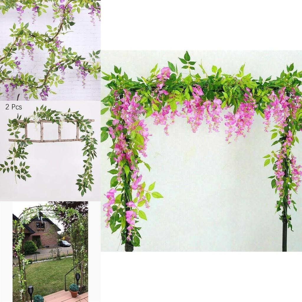 Lifelike 2x Artificial Wisteria Flower Vine With Stunning Colors For Home Decor