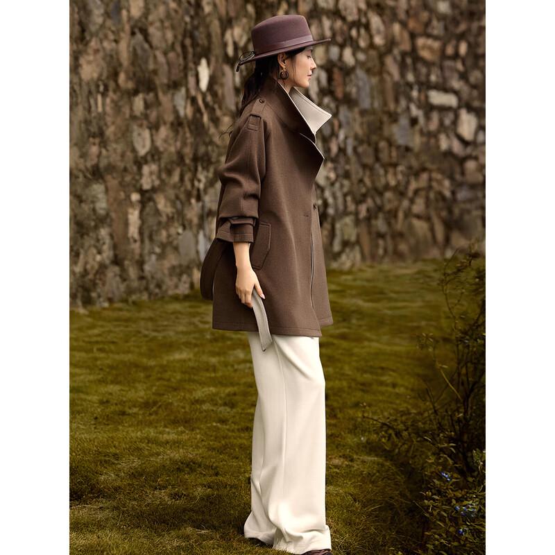 XWI Damen Maillard Wollmischmantel