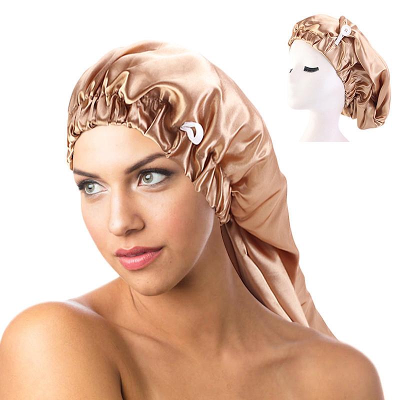 Cuffia Da Notte In Raso Per Capelli Lunghi – Extra Large, Con Fascia Regolabile, Per Dormire E Proteggere Ricci E Trecce