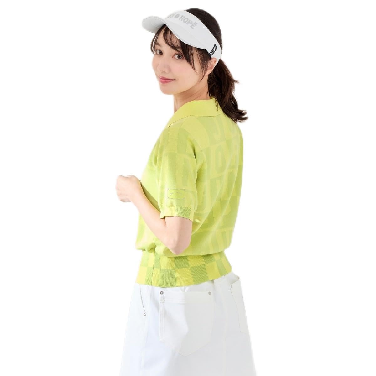 

Knit Logo Jacquard Short Sleeve Knit ERM75150 Yellow [June Andrope] Women s (80)
