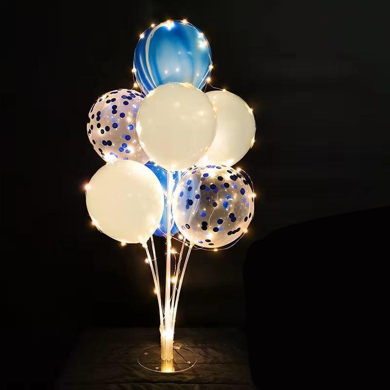 LED-Tüll-Ballon mit Säulenständer, leuchtender transparenter Bobo-Ballon-Ständer, LED-Lichterketten, Hochzeit, Geburtstag, Party-Dekorationen
