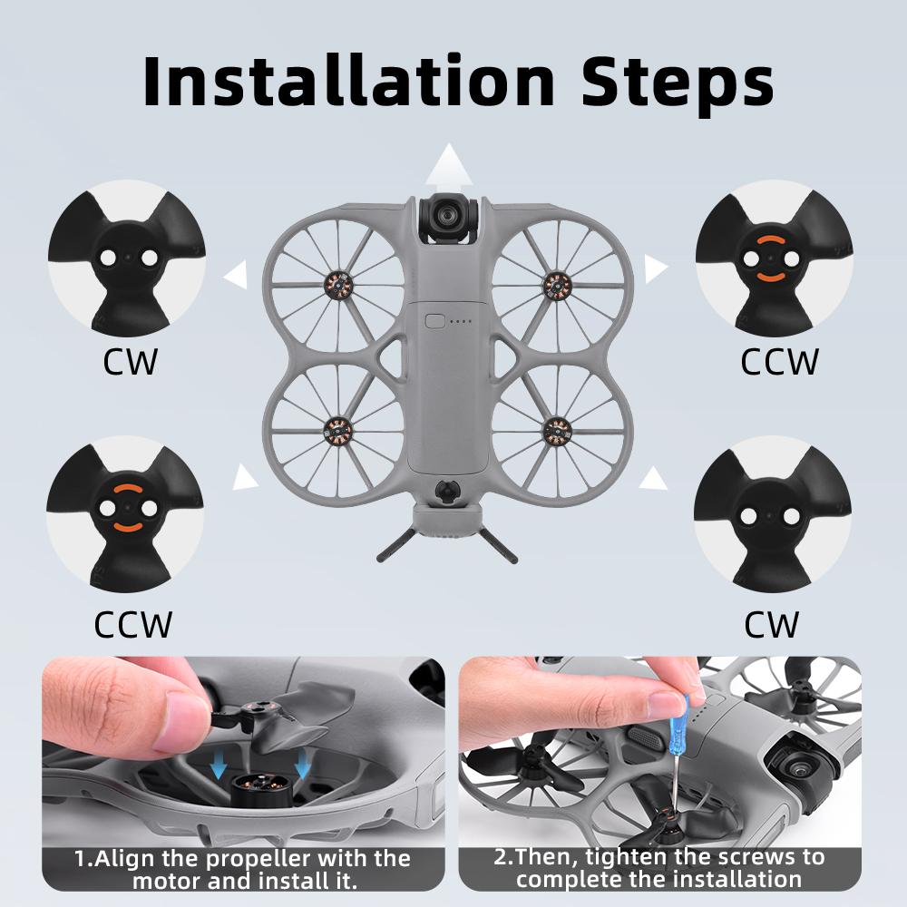 Colorful Low-Noise Propellers  for DJI NEO 2 Wing Replacement Props Blade Fans Quick Release Accessories