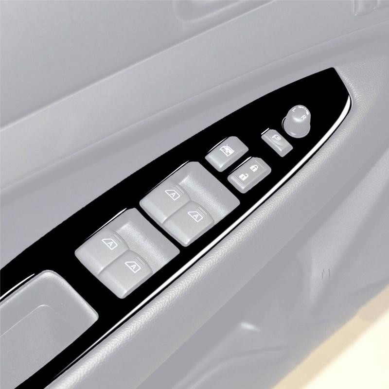 1 Set Car Interior Window Lift Switch Panel Trim Cover Fit for Infiniti G25 G35 G37 Left Hand Drive Glossy Black ABS