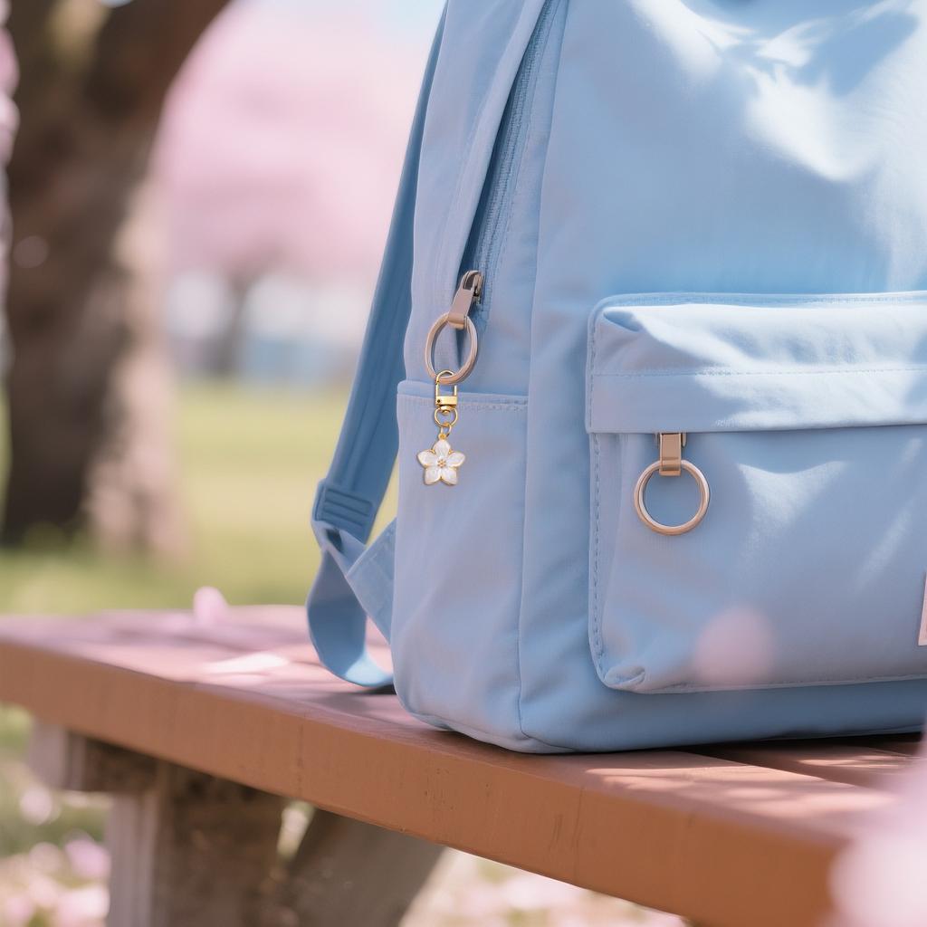 Cute Colourful Pearlescent Five-petalled Cherry Blossom Keyring Bag Charm