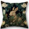 Rabbit In The Bush Pillowcase Wedding Decorative Linen Pillow Case For Home Pillow Cover 45X45(One Sides)