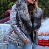 Winter Casual Overcoat Bright Surface Women Jacket Skin Touch Belt Great Faux Fur Collar Lady Puffer Cotton Coat Parka