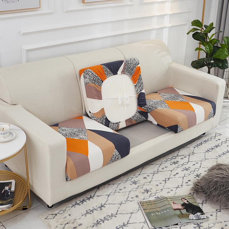 Spandex Stretch Sofa Seat Cushion Cover Chair Cover Pets Kids Furniture Protector Washable Removable Slipcover 1/2/3/4 Seat