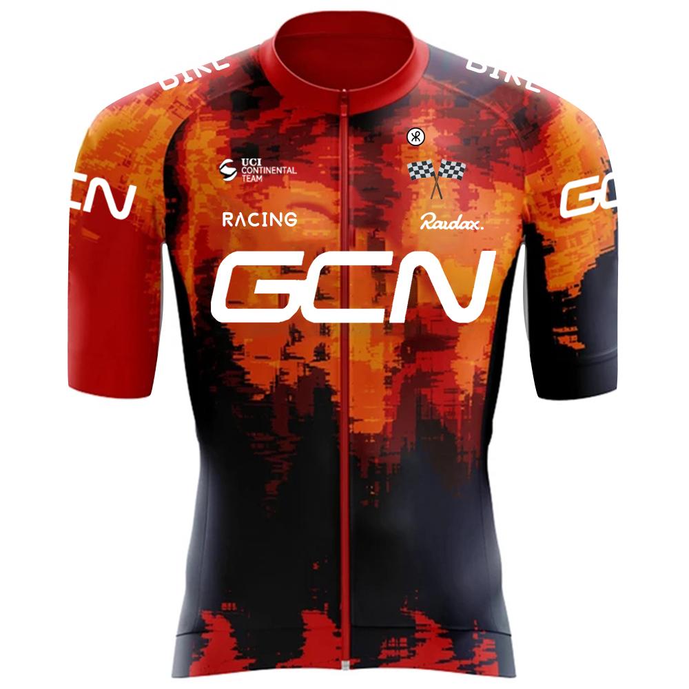 2026 RAUDAX GCN Nieuwe Fietsset voor Mannen Zomerse Racefiets Korte Mouwen Fietsjersey MTB Ademende Fietsbroek met Bretels Set