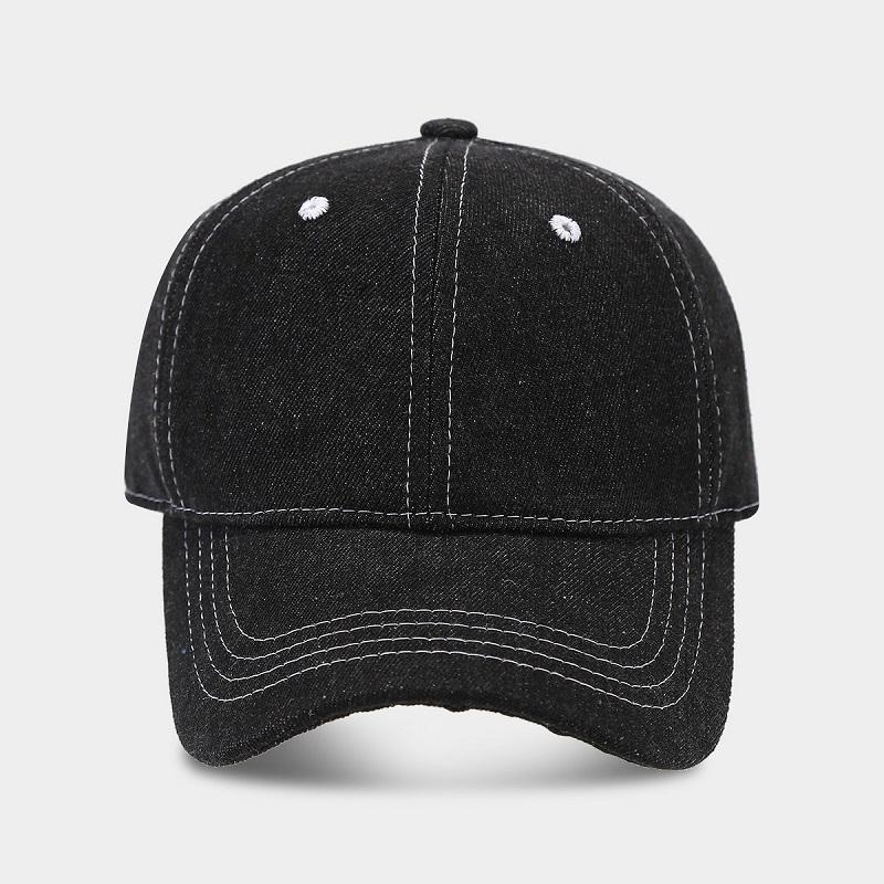 Mode Koreanische Einfarbige Denim Baseballkappe Damen Herren Snapback Outdoor Sonnenschutzhut Lässige Hip Hop Verstellbare Pferdeschwanzkappen
