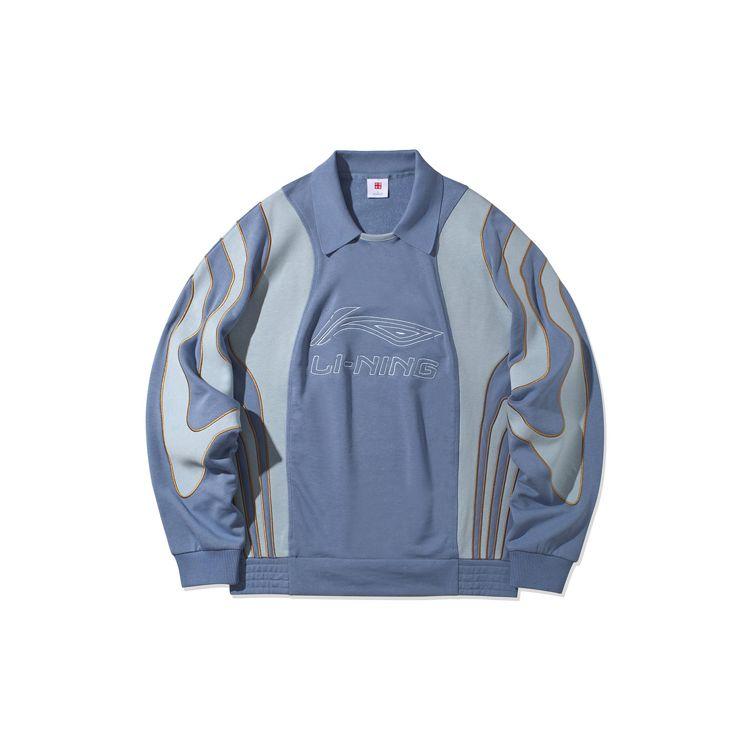 

Li Ning Шоу на Неделе моды в Париже Стиль Цветной блок Круглый вырез Длинный рукав Толстовка Мужская толстовка Родной город-Синий AWDR205-1 XL