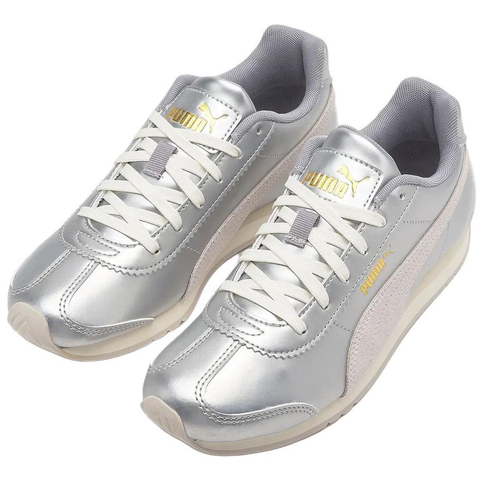 Puma Metallic Comfortable Simple Low-Top Casual Shoes Unisex sneaker Silver 401591-01