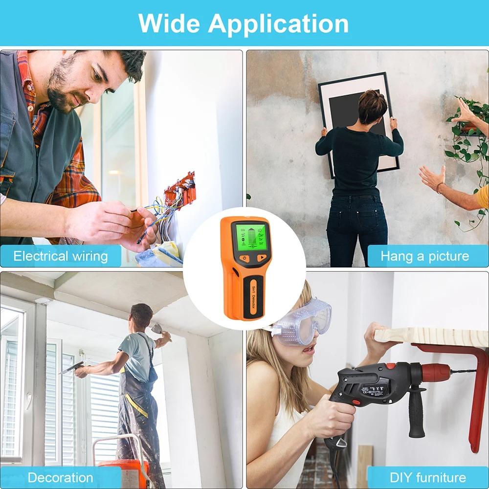 LCD Display Wall Detector 5 In 1 Wall Metal Detector Portable Wire Stud Finder Tool