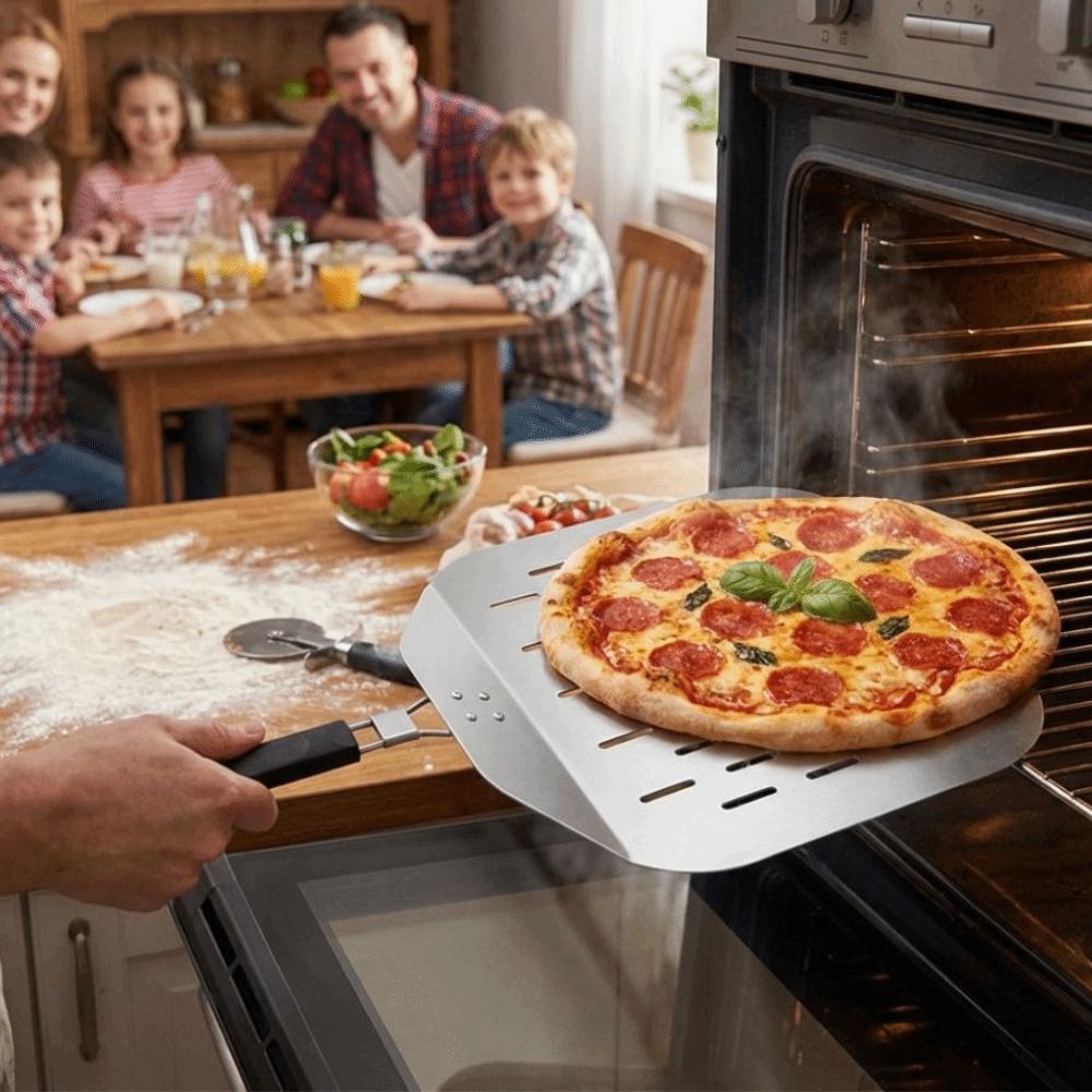 Metal Non-Stick Pizza Shovel Long Handle Pizza Transfer Tray Pizza Peel  Homemade Baking