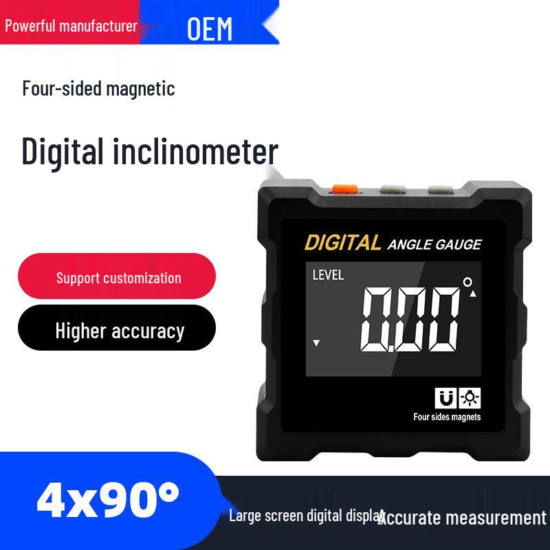 Digital Display Dual Laser Inclinometer with Four-Sided Magnet