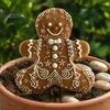 Christmas Outdoor Yard Decoration Gingerbread Man Garden Stake, Acrylic Cute Holiday Lawn Art 2D Flat for Patio Decor Durable Stake