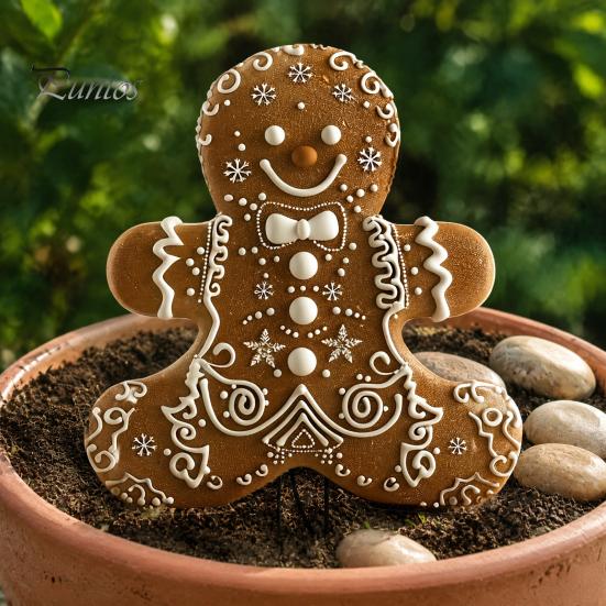 Christmas Outdoor Yard Decoration Gingerbread Man Garden Stake, Acrylic Cute Holiday Lawn Art 2D Flat for Patio Decor Durable Stake