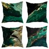 Sale Green Marble Abstract Printed Peach Leather Velvet Pillow Case Car Sofa Bedside Cushion Cover