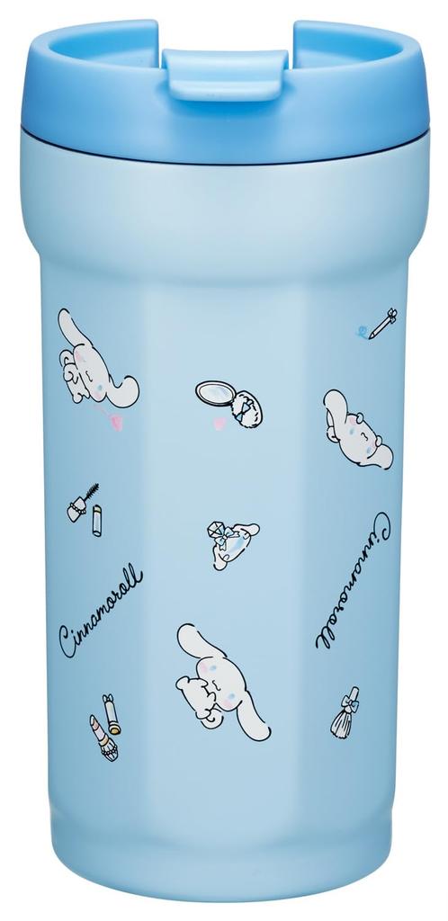 Skater Octagonal Lidded Stainless Steel Tumbler 350ml Heat Cold Vacuum Flap Watercolor Insulation, Insulation, Insulation, Lock, Sanrio, Cinnamoroll,