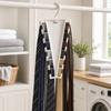 Angled Closet Accessory Rack, White Plastic Double Sided Hanger Holder for Scarves Belts and Closet Storage Use