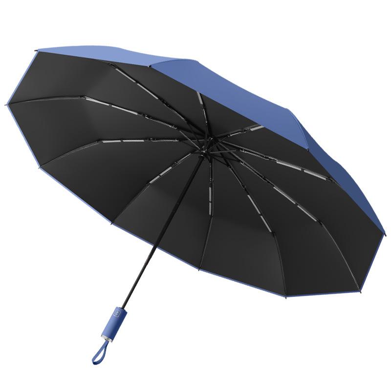 Ten-bone enlarged automatic umbrella umbrella can be strong and durable vinyl sunscreen umbrella