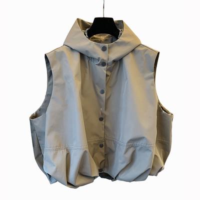 Mote hette damevest frakk Vintage løse ermeløse jakker dame Høst Streetwear Uformelt damevest 2023