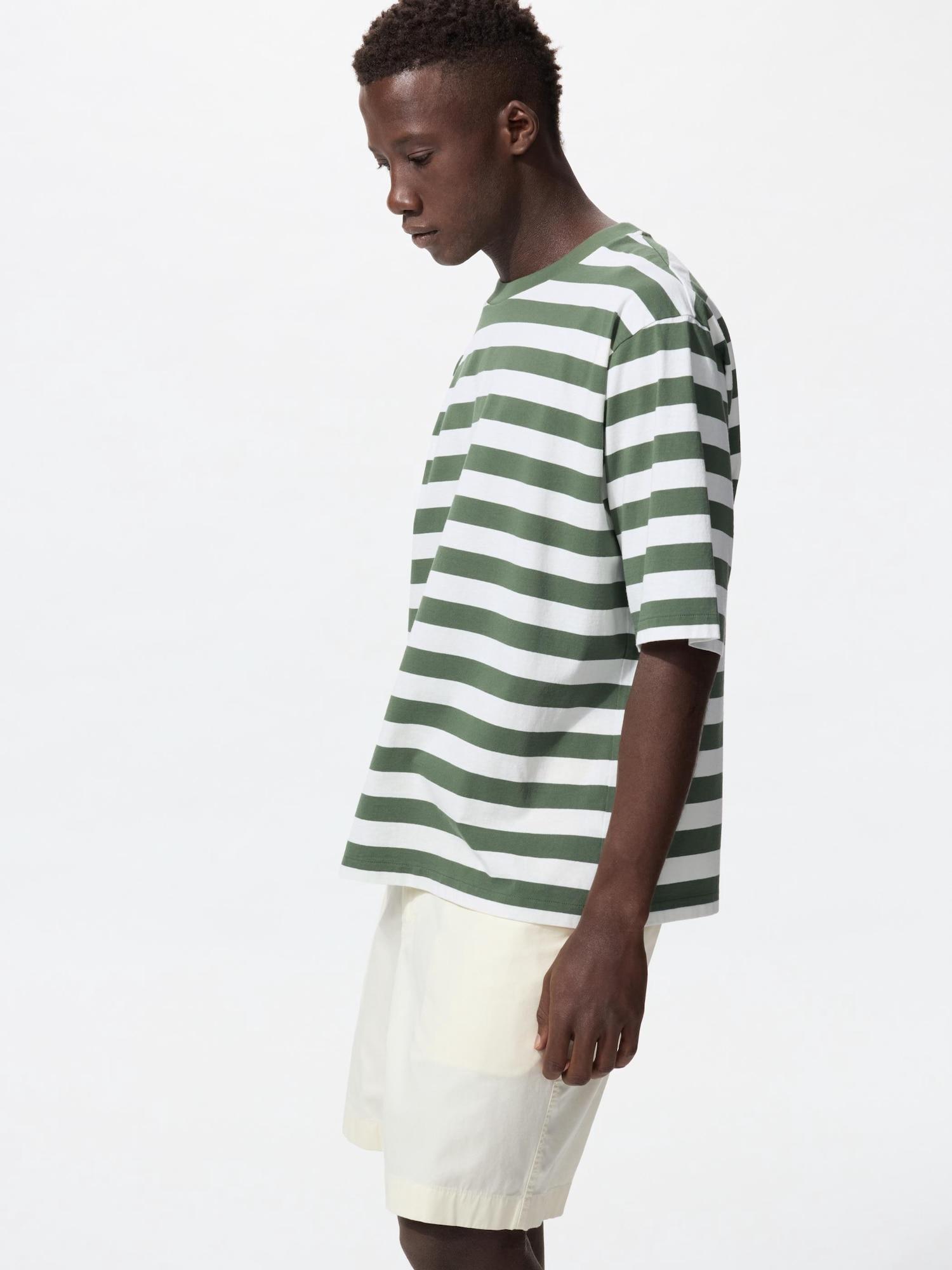 

Uniqlo Japan Футболка в полоску большого размера 54 GREEN/XS