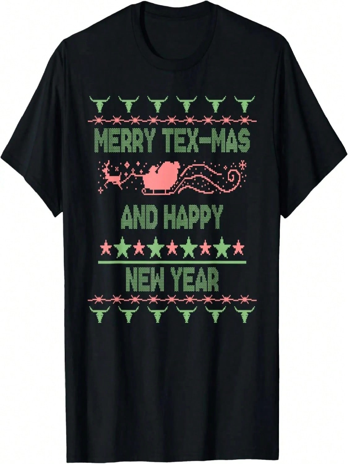Уродливая рождественская футболка Merry Texmas Texas С Новым годом S разноцветный