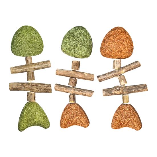 

3 шт. Натуральні палички для гризіння кішок Форма кістляної риби Іграшка з сріблястої лози та котячої м яти Інструмент для догляду за зубами кішок для здоров я зубів Чищення зубів D