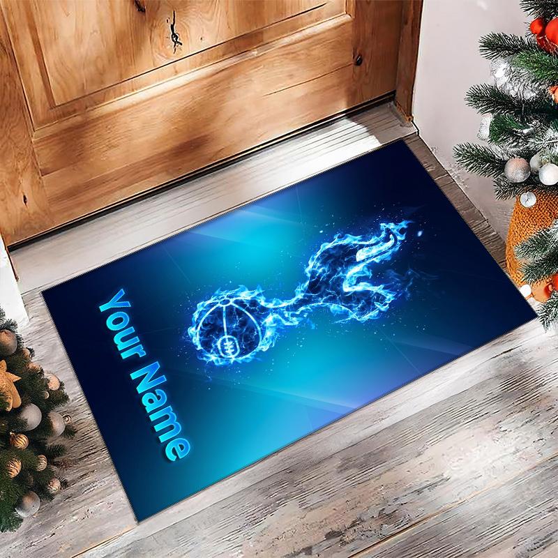 Tottenham Hotspur FC Printed Crystal Velvet Rug Non‑Slip Crystal Velvet Carpet For Sofa Bedroom Indoor Home Decoration