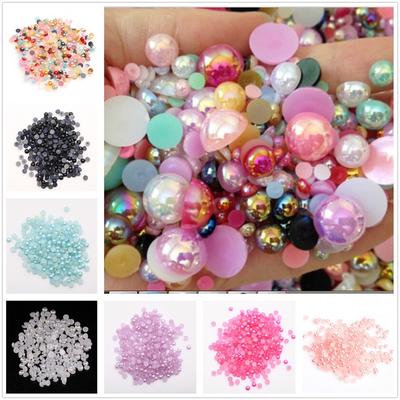 Round Garment Flatback Acrylic Beads Imitation Pearl Embellishment Scrapbooking