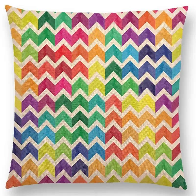 Kolorowe Kwiaty Liście Kropki Poszewka na Poduszkę na Sofę Gwiazdy Fale Wzór Geometryczny Pastelowe Trójkąty Diament Tęcza Poszewka na Poduszkę