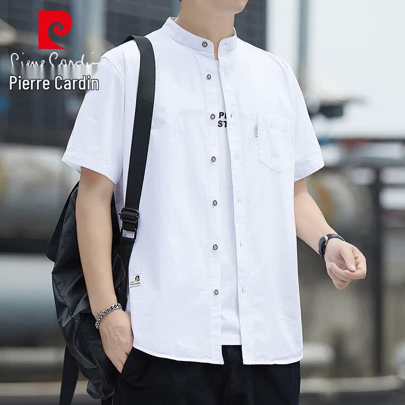 Pierre Cardin Men s Summer Pure Cotton Wrinkle-Free Short Sleeve Shirt 3XL